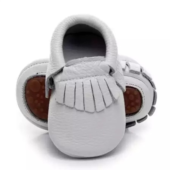 ✨HP white moccasins genuine leather rubber sole - Picture 4 of 6